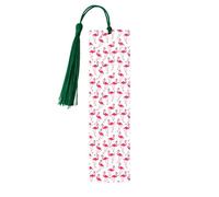 Pink Flamingo Pattern Print Wooden Bookmark Wood with Tassel for Reading,Perfect Present for Book Lovers