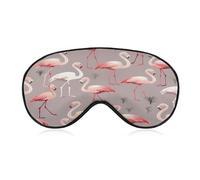 Pink Flamingo Pattern Sleep Mask for Women Men Soft Breathable Sleep Eye Mask Soft Eye Cover Light Blocking Sleeping Masks Adjustable Blindfold for Travel Home Office Naps & Gifts