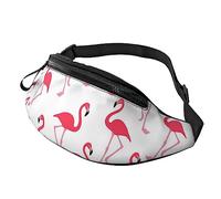 Pink Flamingo Pattern Sport Waist Bag Travel Bumbags with Zipper and Earphone Hole, Running Fanny Pack Waist Pack with Adjustable Belt for Men Women