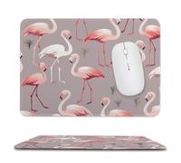 Pink Flamingo Pattern Stitched Edge Mouse Pad