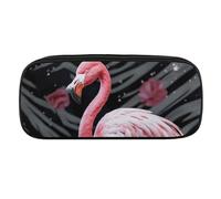 Pink Flamingo Pencil Case Waterproof Leather Pencil Pouch Multi-purpose Aesthetic Makeup Bag Cute Pen Bag Large Cosmetic Bag for Office Stationery, Travel
