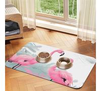Pink Flamingo Pet absorbent leather tablecloth Pet bowl mat suitable for dogs or cats