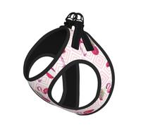 Pink Flamingo Pineapple Pet Leash Vest For Small Dogs Cats Reflective Adjustable Soft Outdoor Walking Hiking Training