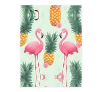 Pink Flamingo Pineapples Crystal Sticker, 3D Stereoscopic Effect, Pattern Does Not Fall Off When Exposed to Water