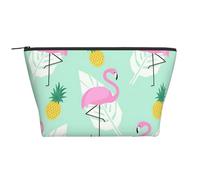 Pink Flamingo Pineapples Print Women's Makeup Bag Daily Commute Cosmetics Storage Pouch Beach Travel Fashion Toothbrush Bag