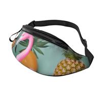 Pink Flamingo Pineapples Printed Personalized Waist Bag, Lightweight and Versatile Crossbody Bag for Everyday and Outdoor Adventures