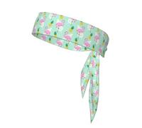 Pink Flamingo Pineapples Printing One-Pack Tie Headbands Moisture Wicking Athletic Sports Head Band For Men And Women