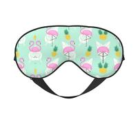 Pink Flamingo Pineapples Printing Versatile Rest Helper, Soft Sleep Eye Mask Double-Sided for Yoga,Camping,Soft Sleep Eye Mask