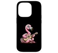 Pink Flamingo Playing Acoustic Guitar Tropical Music Case for iPhone 14 Pro