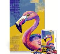 Pink Flamingo Pop Art Jigsaw Puzzles for Adults 1000 Pieces Clear Logic Toy Quiet Hobby Perfect Cut Stylish Gift (38x52cm)
