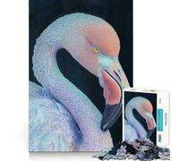 Pink Flamingo Portrait 1000 Pieces Jigsaw Puzzles for Teenagers Improve Memory Mental Relax Sharp Edge Creative Gift (38x52cm)
