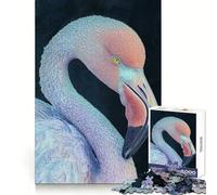 Pink Flamingo Portrait 1000 Pieces Jigsaw Puzzles for Teenagers Improve Memory Mental Relax Sharp Edge Creative Gift (38x52cm)