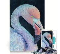 Pink Flamingo Portrait Jigsaw Puzzles for Adults1000 Pieces Clear Logic Toy Leisure Time Perfect Cut Creative Gift (38x26cm)