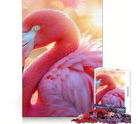 Pink Flamingo Portrait with Bokeh Background 1000 Pieces Jigsaw Puzzles for Adults Mind Puzzle Soft Relax Image Assembly Santa Wish Item (38x52cm)