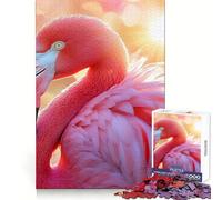 Pink Flamingo Portrait with Bokeh Background 1000 Pieces Jigsaws Adults Puzzles Gifts Strong Logic Toy Soothing Play Clear Edge Heartfelt Gift (50x75cm)