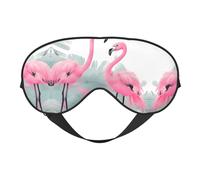 Pink Flamingo Print Eye Mask for Comfortable Sleep – Elastic Nighttime Shade, Perfect for Plane, Travel, and Meditation