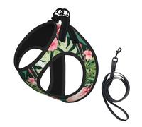 Pink Flamingo Print Harness Leash Set For Cat Dog, Reflective Adjustable Escape-Proof Vest Lead With Soft Breathable Mesh, For Small Pets And Kitten Puppy