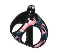 Pink Flamingo Print Pet Vest Harnesses Leash Set Reflective Puppy Vest Dogs Walking Training Dog Harness