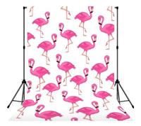 Pink Flamingo Print Photo Studio Background 5x7ft Soft Photo Backdrop Curtain For Studio Content Creator Equipment