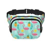 Pink Flamingo Print Stylish and Practical Waist Bag,Adjustable,Perfect for Travel,and Outdoor Activities