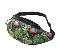 Pink Flamingo Print Waist Bag Unisex Lightweight and Stylish Pack for Travel Hiking Cycling Running