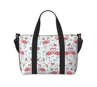 Pink Flamingo. Print Waterproof Travel Tote Bag,Carry On Weekender Duffle for Gym Overnight