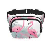 Pink Flamingo Printed multifunctional waist bag, unisex trendy messenger bag, travel sports storage bag