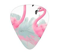 Pink Flamingo Printed pick set - 12 pieces, thin, medium and thick guitar picks, suitable for guitar, bass, electric guitar and ukulele