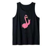 Pink Flamingo Rock Hand Sign Cool Bird Punk Graphic with Tank Top