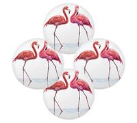Pink Flamingo Round Placemats Set of 6 Table Placemats Place Mats Tablemats 15 inch for Kitchen Dining Table Dinner Kids Holiday Party