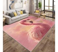 Pink Flamingo Rugs - Tropical Animal Area Rugs for Living Room Bedroom, Washable Non Slip Low Pile Small Carpet, Patterned Door Mat & Home Decor, 40x60cm QAZ23