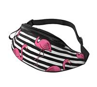Pink Flamingo Sport Waist Bag Travel Bumbags with Zipper and Earphone Hole, Running Fanny Pack Waist Pack with Adjustable Belt for Men Women