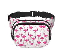 Pink Flamingo Square Double Layer Waist Bag Belt Fanny Pack Purse with Adjustable Strap, Running, Travel, Hiking