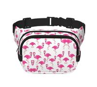 pink flamingo Square Double Layer Waist Bag Belt - Unisex Everywhere Fanny Pack Purse for Running, Travel, Hiking, Fitness, Black, One Size