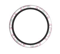 Pink Flamingo Steering Wheel Cover, 15 Inch Universal Protective Cover, Soft Breathable Durable Full Surround Sports Car Accessories