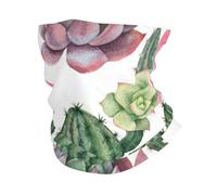 Pink Flamingo Succulent Plants Print Neck Warmer Ultra-Soft, Stretchy Neck Gaiter Winter Neck Gaiter Warmer For Menand Women