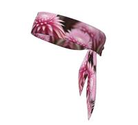 Pink Flamingo Succulent Plants Print Tennis Tie Headband Hair Band Unisex Sport Head Tie for Basketball,Running,Karate