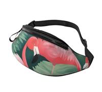 Pink Flamingo Succulent Plants Print Waist Bag Unisex Lightweight and Stylish Pack for Travel Hiking Cycling Running