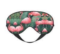 Pink Flamingo Succulent Plants Printing Versatile Rest Helper, Soft Sleep Eye Mask Double-Sided for Yoga,Camping,Soft Sleep Eye Mask