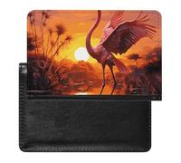 Pink Flamingo Sunset Passport Holder,Compact Lightweight Waterproof Passport Cover, Portable Stylish Travel Wallet Accessories for Women Men