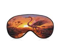 Pink Flamingo Sunset Sleep Mask for Side Sleeper Light Blocking Night Blindfold Eye Shade Cover with Adjustable Strap Soft Breathable Zero Pressure Eye Masks for Travel Nap