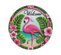 Pink Flamingo Tin Sign Vintage Style Home Bar Garden Wall Plaque Decor Metal Poster 8x8 Inch