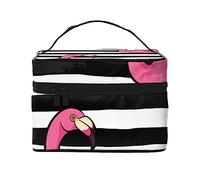 Pink Flamingo Travel Makeup Bag - Elegant and Spacious Cosmetic Organizer for On-The-Go
