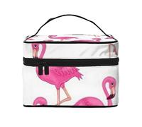 Pink Flamingo Travel Makeup Bag - Elegant and Spacious Cosmetic Organizer for On-The-Go