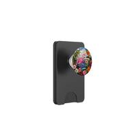 Pink Flamingo Tropical Round Artwork PopSockets PopWallet for MagSafe