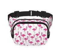 Pink Flamingo Unisex Adjustable Waist Square Double Layer Waist Pack for Outdoor Activities Travelling Running Hiking