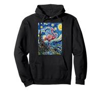 Pink Flamingo van Gogh Starry Night Painting Pullover Hoodie