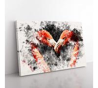 Pink Flamingo Vol.3 Watercolour Modern Canvas Wall Art Print Ready to Hang, Framed Picture for Living Room Bedroom Home Office Décor, 60x40 cm (24x16 Inch)