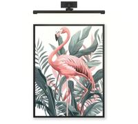 Pink Flamingo Wall Art, Tropical Botanical Art Print, 18x24in (45x60cm) | Modern Tropical Decor, Botanical Illustration, Nursery Wall Art, Vibrant Pink Bird, Elegant Nature Print, Unframed