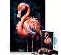 Pink Flamingo Watercolor Jigsaw Puzzles for Adults1000 Pieces Clear Logic Toy Leisure Time Perfect Cut Creative Gift (50x75cm)